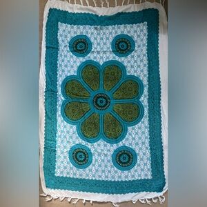 EUC BEACH TEAL BOHEMIAN FLORAL COVER UP 40”X60”
